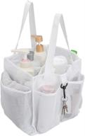 🚿 alyer large mesh shower caddy basket: hanging bath toiletry organizer with 1 big compartment and 6 deep pockets (white) logo