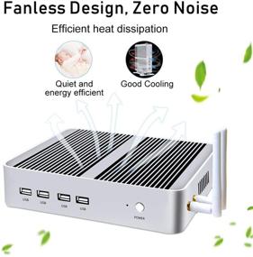 img 3 attached to 💻 Fanless Mini Desktop PC - BOESIIPC i5-8250U, Windows 10 Pro, 16GB DDR4 RAM, 256G SSD, WiFi, USB, HDMI, VGA, 4K, LAN