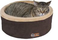 🐱 k&amp;h pet products thermo-kitty heated cat bed in mocha/tan - choose your perfect size! logo