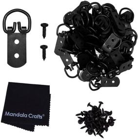 img 4 attached to Mandala Crafts D Ring Picture Hangers - Heavy Duty D Ring Picture Hanging Hardware with Screws - 2 Hole D Ring Hooks for Picture Hanging - Black, 100 Sets