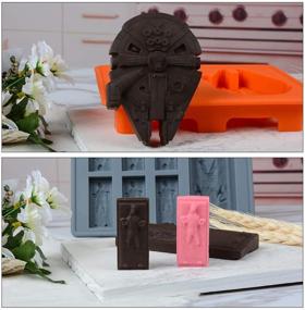 img 1 attached to Форма для льда и шоколадных конфет Star Wars из силикона - Стромтрупер, Дарт Вейдер, Милленниум Фалькон и другие (8 штук)