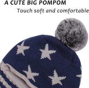 img 2 attached to ❄️ Trendy Knitted Winter Toddler Pompom Earflap Boys' Accessories for Cold Weather