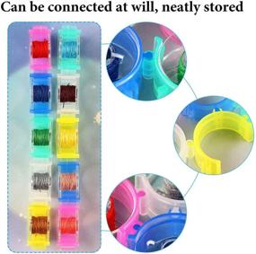 img 2 attached to 🧵 50 Pack of Bobbin Holder Clips in 5 Colors - Thread Organizer Tool for Sewing Thread Management