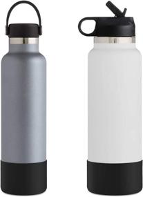 img 2 attached to 🐆 CHEETAH Anti-Slip Silicone Sleeve Cover for Hydro Flask Sport Water Bottle - BPA Free, Fits 12oz to 40oz Bottles with Bottom Width of 2.87-3.56in