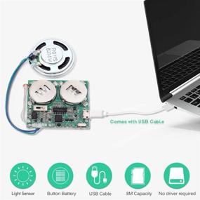 img 2 attached to 🎵 Icstation DIY Light Sensor Sound Module Micro USB Music Player for Talking Greeting Card: A Creative Gift with 8M Memory and Speaker