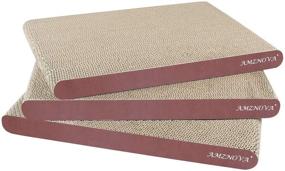 img 4 attached to 🐱 AMZNOVA Cat Scratcher Cardboard with Wood Floor Print – Scratch Lounge Sofa Bed & Scratching Pads