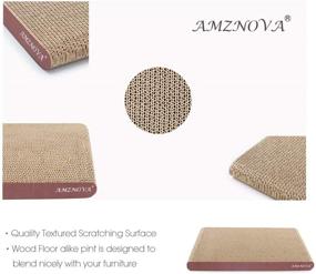 img 1 attached to 🐱 AMZNOVA Cat Scratcher Cardboard with Wood Floor Print – Scratch Lounge Sofa Bed & Scratching Pads