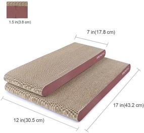 img 3 attached to 🐱 AMZNOVA Cat Scratcher Cardboard with Wood Floor Print – Scratch Lounge Sofa Bed & Scratching Pads