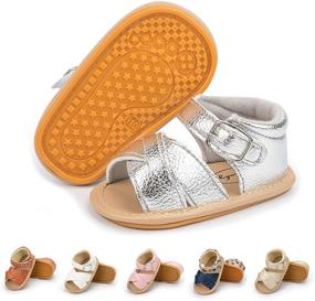 img 4 attached to 👶 Babelvit Baby Girls Boys Soft Summer Sandals Casual Dress Shoe with Flower Tassel, Anti-Slip Rubber Sole, Outdoor Flats for Toddler First Walkers