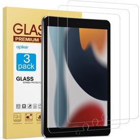 img 4 attached to 🔒Apiker 3 пакета защитного стекла для iPad 9.8.7 - 10.2 дюйма (9-го, 8-го, 7-го поколений) - Всесторонняя защита!