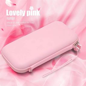 img 2 attached to Switch Pink Accessories Set, Switch Pink Carrying Case, Switch Pink Protective Case, Adorable Thumb Grips, Headphone Adapter, Convenient Desktop Stand, Screen Protector Kit, Wrist Strap and Shoulder Strap Combo
