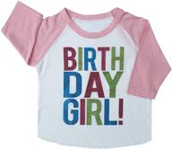 adorable birthday toddler t-shirt: white sleeves for girls' clothing, tops, tees & blouses! logo