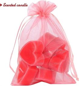 img 1 attached to Romantic Organza Drawstring Jewelry Pouches for Valentine's Day