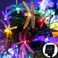 🐉 bloomwin dragonfly solar string lights: waterproof outdoor christmas lights with 30 led 21.3ft – multicolor dragonfly fairy lights for garden patio yard home wedding party logo