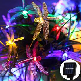 img 4 attached to 🐉 BLOOMWIN Dragonfly Solar String Lights: Waterproof Outdoor Christmas Lights with 30 LED 21.3ft – Multicolor Dragonfly Fairy Lights for Garden Patio Yard Home Wedding Party