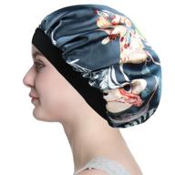 😴 breathable silk satin night cap for short hair women - head wrap tam hat beanie cap logo