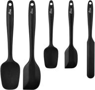 🍳 hotec food grade silicone rubber spatula set: heat-resistant, non-stick kitchen utensils for baking, cooking, and mixing - black (set of 5) logo