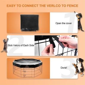 img 3 attached to 🐾 Protective Mesh Top Cover for Dog Playpen: Shields Pets from Sunlight and Rain, Fits 24 Inches Wide with 8 Panels - Ideal for Outdoor and Indoor Use (Playpen Not Included)