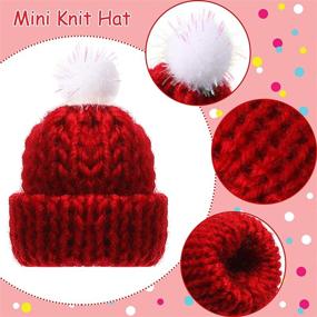 img 2 attached to 🎄 Christmas Mini Knitting Doll Hats - Assorted Color 24-Piece Set, Ideal for Ornaments, DIY Art, and Craft featuring Mini Wool Hats