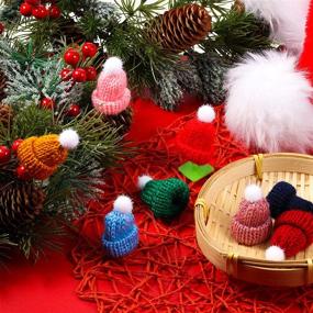 img 1 attached to 🎄 Christmas Mini Knitting Doll Hats - Assorted Color 24-Piece Set, Ideal for Ornaments, DIY Art, and Craft featuring Mini Wool Hats