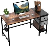 🏢 home office desk with storage shelves - 47" computer desk with drawers, study writing desks for bedroom & workstations logo