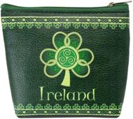 🍀 shamrock spiral clip purse ireland: featuring green and yellow celtic design logo