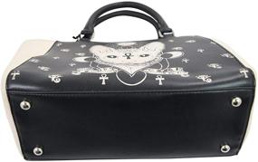 img 1 attached to Lost Queen Gothic Bastet Sphynx Cat Occult Goth Satchel Handbag: Unleash Your Mysterious Style