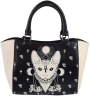 lost queen gothic bastet sphynx cat occult goth satchel handbag: unleash your mysterious style logo