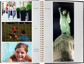 img 1 attached to 📷 Spiral Bound Photo Album with 300 Bi-Directional Memo Pockets for 4x6 Photos in Black