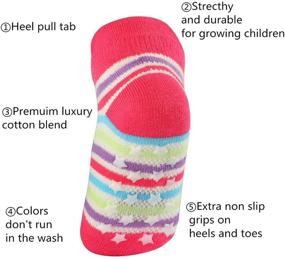 img 3 attached to 🧦 12 Pairs Toddler Girl Grips Socks, Baby Ankle Cotton Socks for Girls with Anti-Slip Design - Perfect Fit for Kids Girl