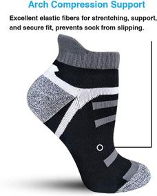 img 1 attached to 🧦 Women's Athletic Ankle Running Socks with Cushioned Tabs - Pack of 6