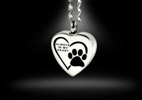 img 1 attached to 🐾 Forever In My Heart Pet Dog Cat Cremation Ashes Memorial Urn Pendant Necklace Jewelry - Includes Filling Kit