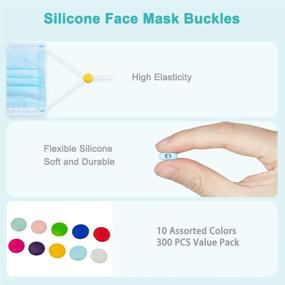 img 2 attached to 🔒 300PCS Soft Silicone Face Mask Ear Loop Adjustment Buckles: 10 Colors, 2 Needle Threaders & Reusable Elastic Cord Toggle for Comfortable and Secure Fit