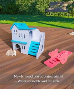 img 1 attached to 🏠 Premium Multi-Chamber Hamster Hideout, Suitable for Dwarf Hamsters and Small Animals - Wood-Plastic Plate Material