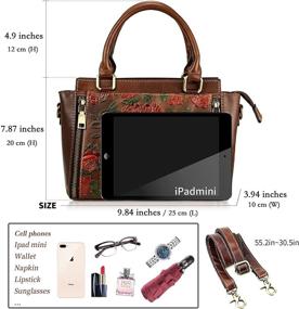 img 2 attached to Crossbody Genuine Leather Vintage Satchels Women's Handbags & Wallets in Totes