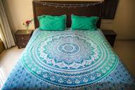 🌺 bohemian hippie mandala tapestry bedding set with pillow covers - vibrant tealtastic queen size boho tapestry for bedroom decor, picnic, beach throw - indian ombre mandala bedspread and wall hanging logo