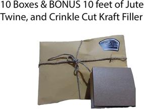 img 3 attached to 📦 10 PACK Small Brown Kraft Paper Boxes 4X4X2" with Jute Twine: Eco-friendly Packaging for Small Businesses & Wholesale Boutique Party Favors, Crinkle Cut Paper Shred Filler for Small Gifts, Jewelry, Bracelets, Earrings, Mailers