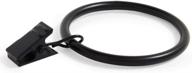 🔗 ivilon curtain rings: stylish set of 14 decorative drapery rings - strong clips for 2" diameter curtains - sleek black design logo