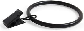img 3 attached to 🔗 Ivilon Curtain Rings: Stylish Set of 14 Decorative Drapery Rings - Strong Clips for 2" Diameter Curtains - Sleek Black Design