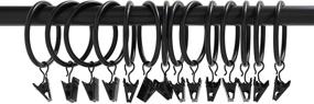 img 2 attached to 🔗 Кольца для штор Ivilon: Стильный набор из 14 декоративных кольца для занавесок - прочные клипсы для штор диаметром 2 дюйма - элегантный черный дизайн