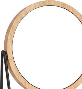 img 3 attached to Optimized Search: Bamboo Rim Amazon Basics Vanity Mirror - Magnification of 1X and 5X