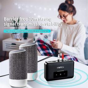 img 3 attached to 🔗 Wireless Bluetooth 5.0 Transmitter Receiver with NFC, 3.5mm AUX RCA Optical Input/Output, aptX Low Latency, HiFi Audio Adapter for PC/TV/Speaker/Headphone