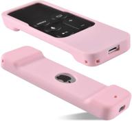 📺 protective pink silicone case for apple tv 4k & 4th gen siri remote: shockproof cover with siri capability logo