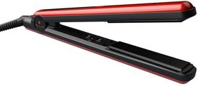 img 2 attached to Wazor Professional Ionic Hair Straightener: 1 Inch 2 in 1 Ceramic Tourmaline Plates with Temperature Settings and Auto Shutoff - Red