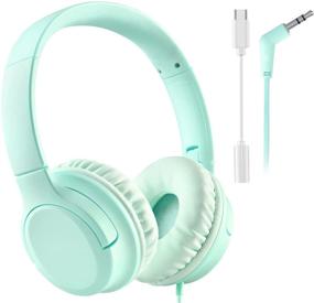 img 1 attached to 🎧 USB C Kids Headphones: Pink Over-Ear Wired Headset with 94dB Volume Limit - Perfect for Children, Teens, School, Travel, and Home Studying!