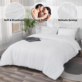 img 1 attached to Sisher Seersucker Pillowcases Microfiber Alternative Bedding