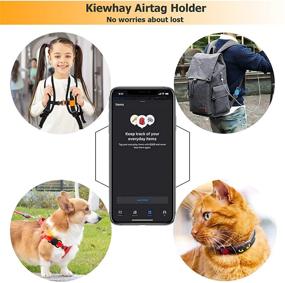 img 1 attached to 🐶 Серый мягкий силиконовый чехол для крепления AirTag кошелька для собак [4 шт.]. Совместим с Apple AirTags для ошейника питомца, детской/пожилой сумки и кошек.