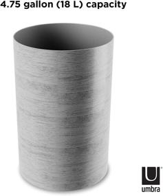 img 1 attached to 🗑️ Umbra Treela Small Trash Can: Stylish Durable Garbage Bin for Bathroom, Bedroom, Office and More - 4.75 Gallon Capacity with Light Grey Barn Wood Exterior Finish