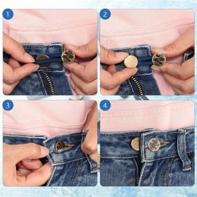 img 1 attached to 24-Piece Waist Extender Buttons for Pants, Jeans, Skirts, and Trousers - No Sew Waistband Extender with Metal Collar Extension for Men and Women