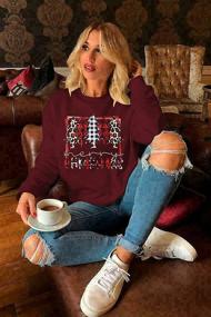 img 2 attached to Womens Leopard Plaid Christmas Tree Tee - Casual Cute Graphic Long Sleeve Tops - Merry Christmas T-Shirt